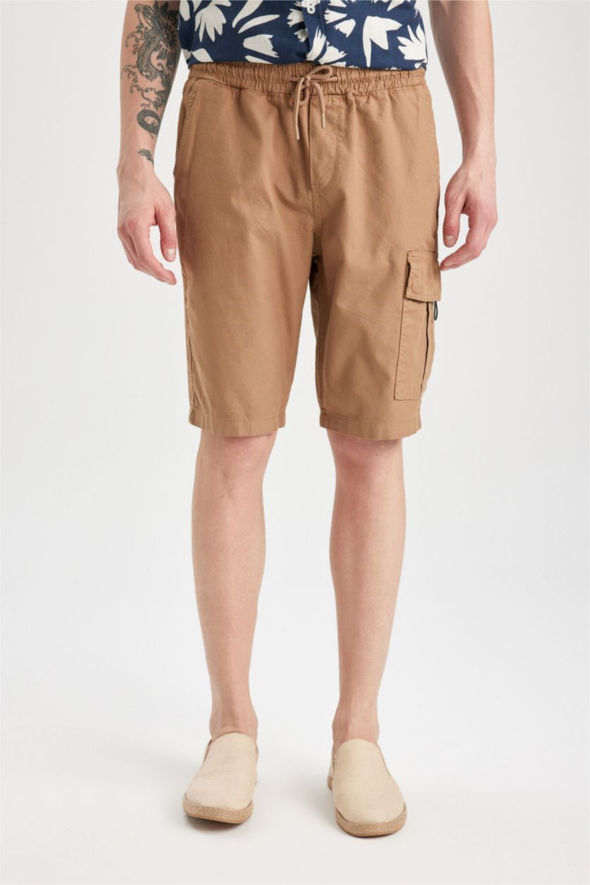 MAN Camel Gabardine Bermuda