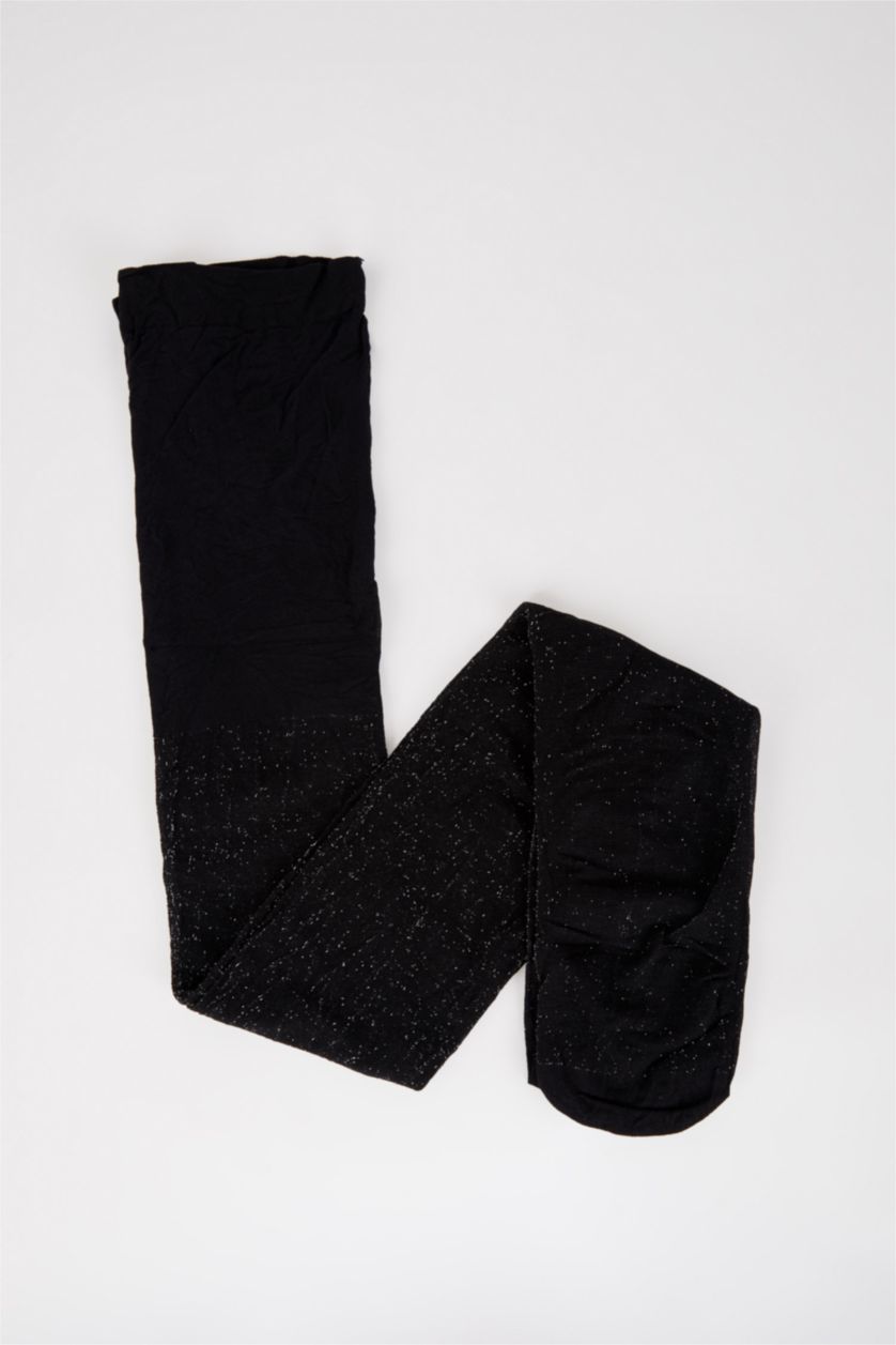 Женщины Черный Колготки тонкие с блестками для женщин