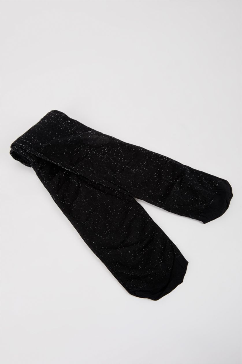 Женщины Черный Колготки тонкие с блестками для женщин