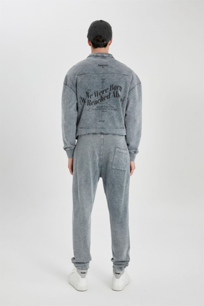 Мужчины Серый Штаны стандартного кроя с карманами