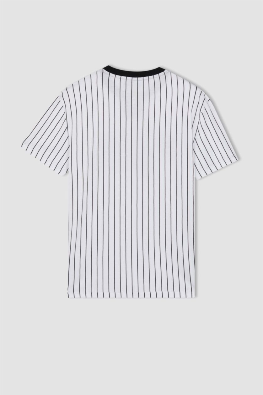 MAN White DeFactoFit NBA Miami Heat Standard Fit Cotton T-Shirt