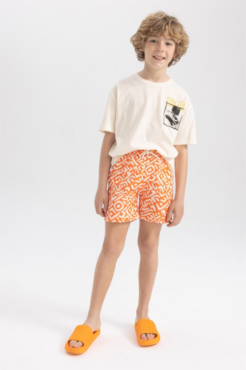 GARÇONS Orange Short De Bain pour Garçon