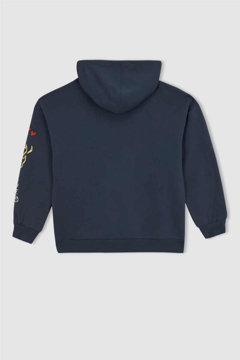 Kadın Lacivert Oversıze Kalın Kumaş Sweatshirt