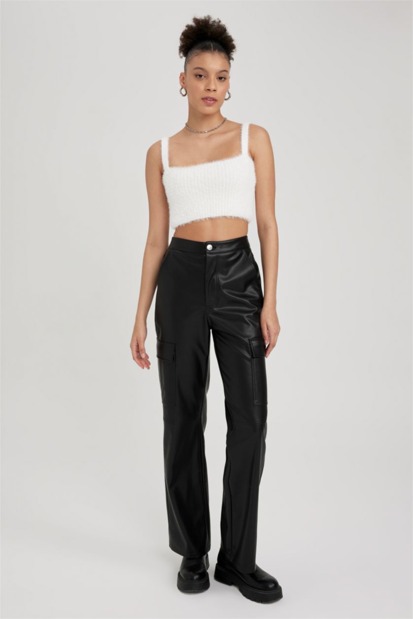 FEMME Écru Top Coupe Slim  Col Carré