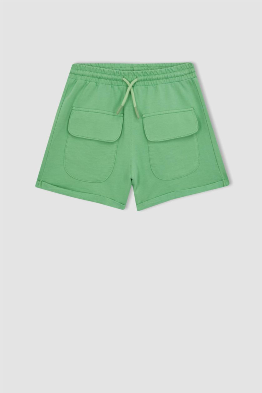 FILLES Vert Clair Short Tissu Sweat Fin