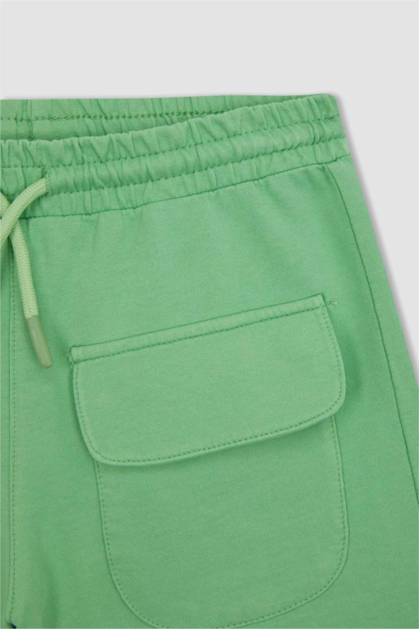 FILLES Vert Clair Short Tissu Sweat Fin