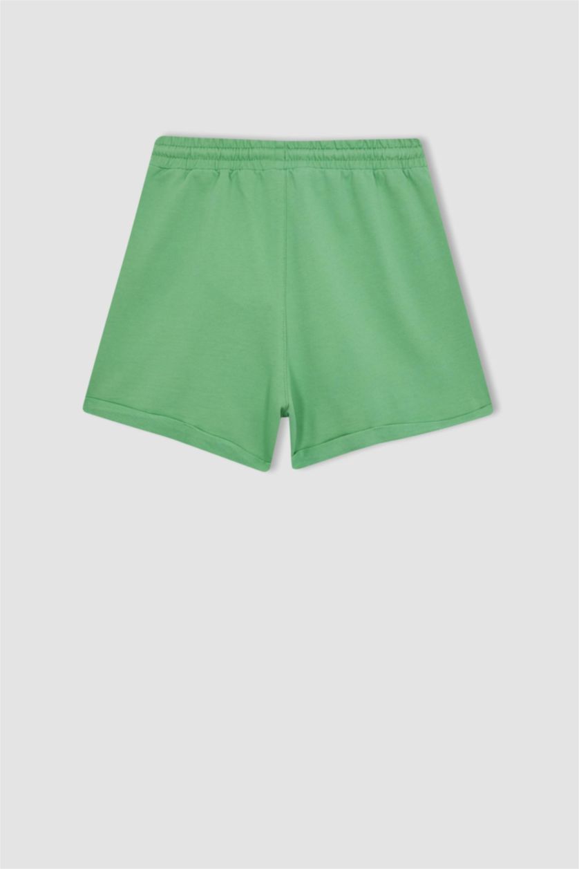 FILLES Vert Clair Short Tissu Sweat Fin