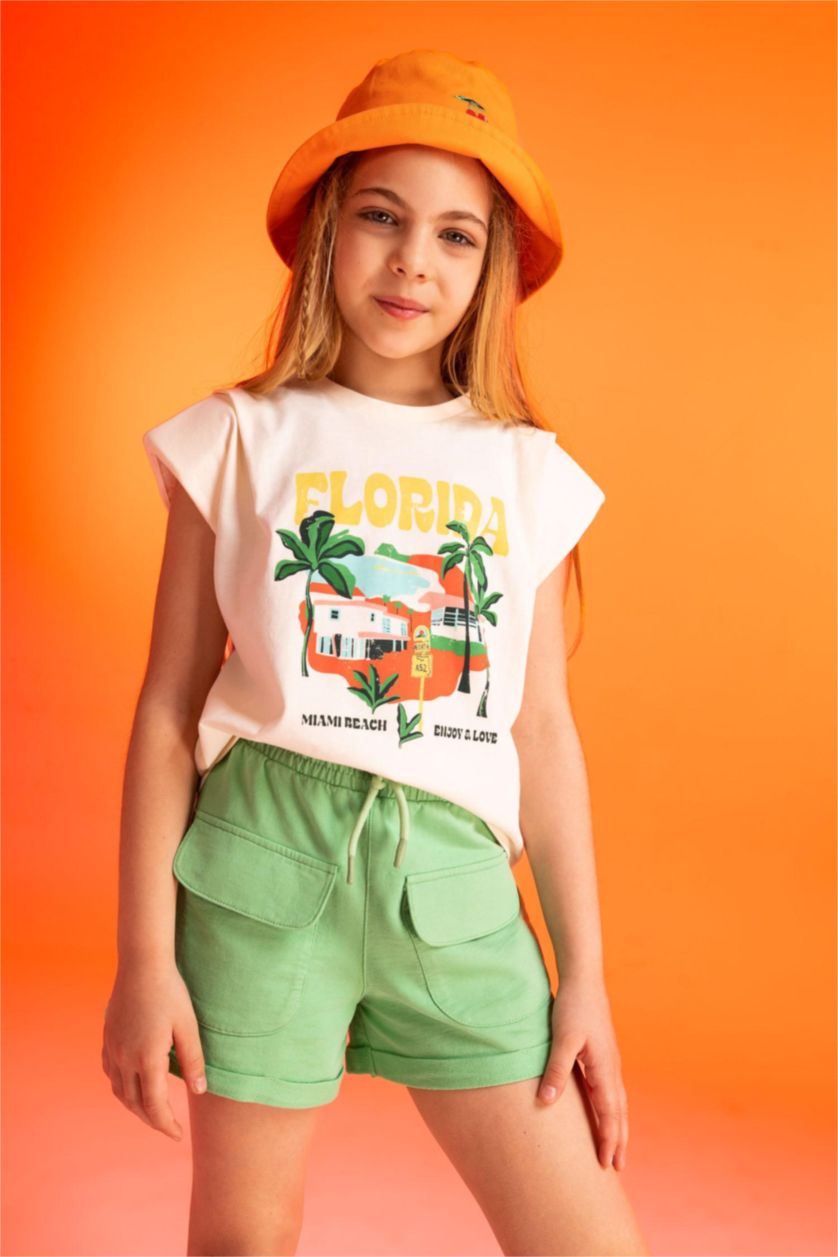 GIRLS & TEENS Ecru Regular Fit Short Sleeve T-Shirt