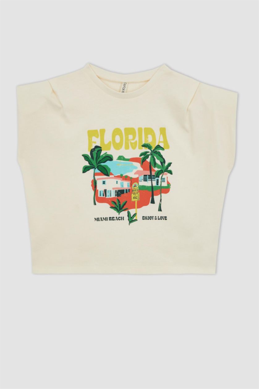 GIRLS & TEENS Ecru Regular Fit Short Sleeve T-Shirt