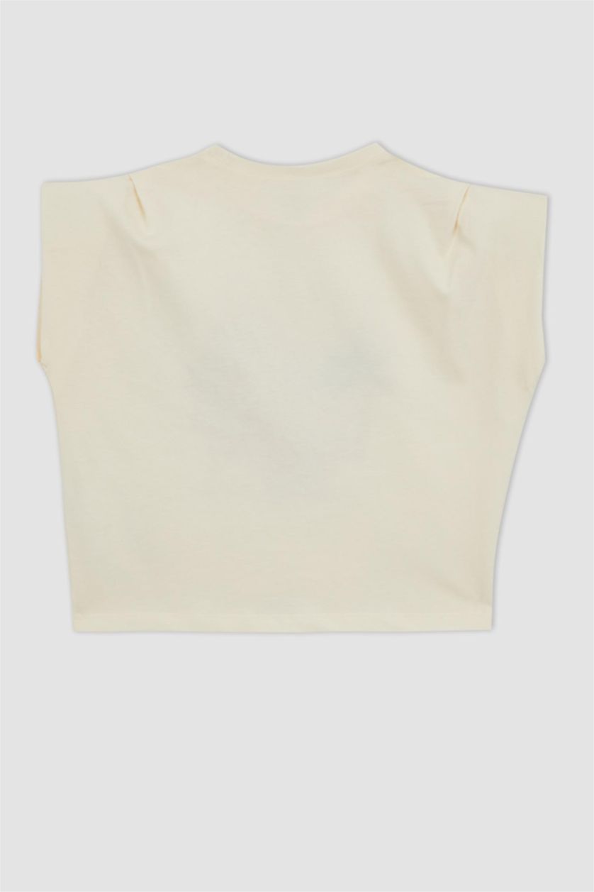 GIRLS & TEENS Ecru Regular Fit Short Sleeve T-Shirt