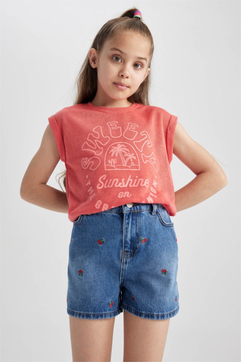 Девочки и подростки Светло-розовый Футболка стандартного кроя для девочек