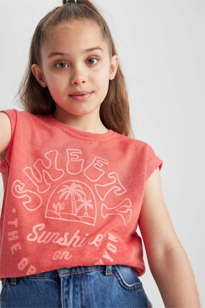 Девочки и подростки Светло-розовый Футболка стандартного кроя для девочек