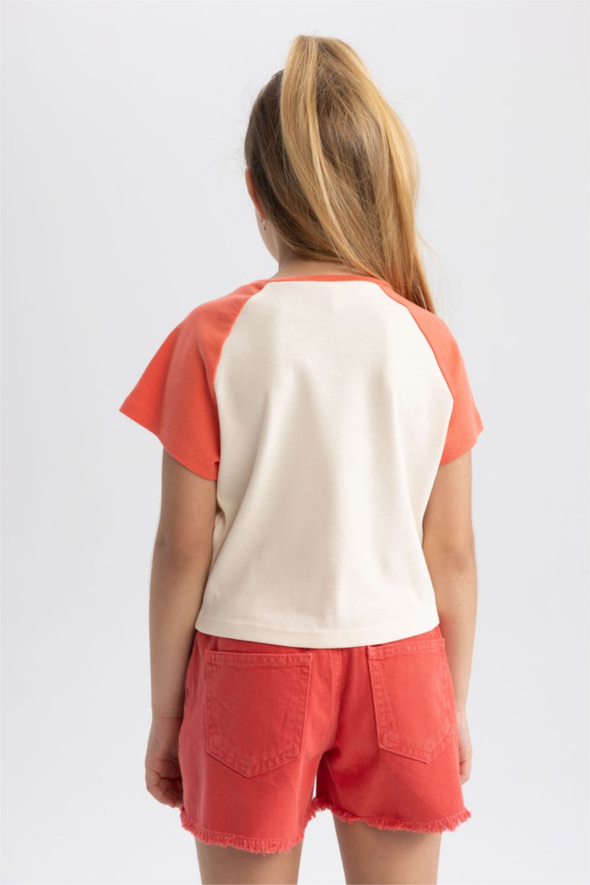 FILLES Rouge Clair Short Coton