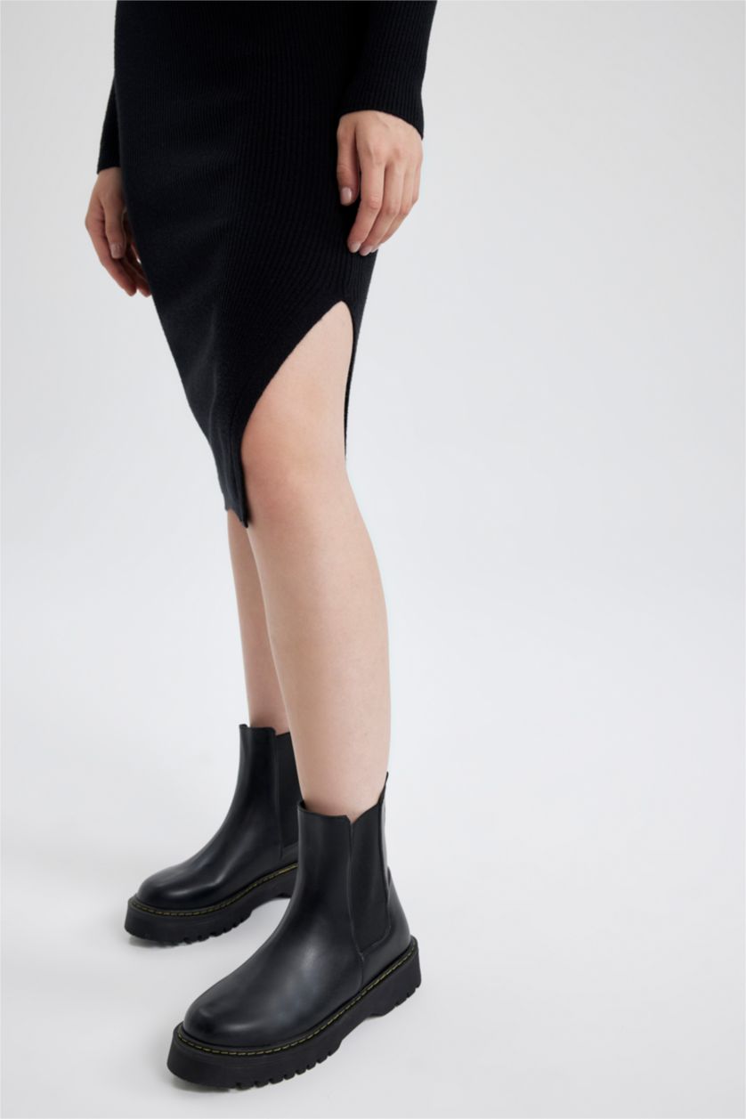 FEMME Noir Jupe en tricot Coupe Slim