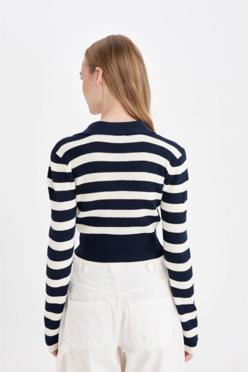 FEMME Marin Pull-Over Tricot Col Polo