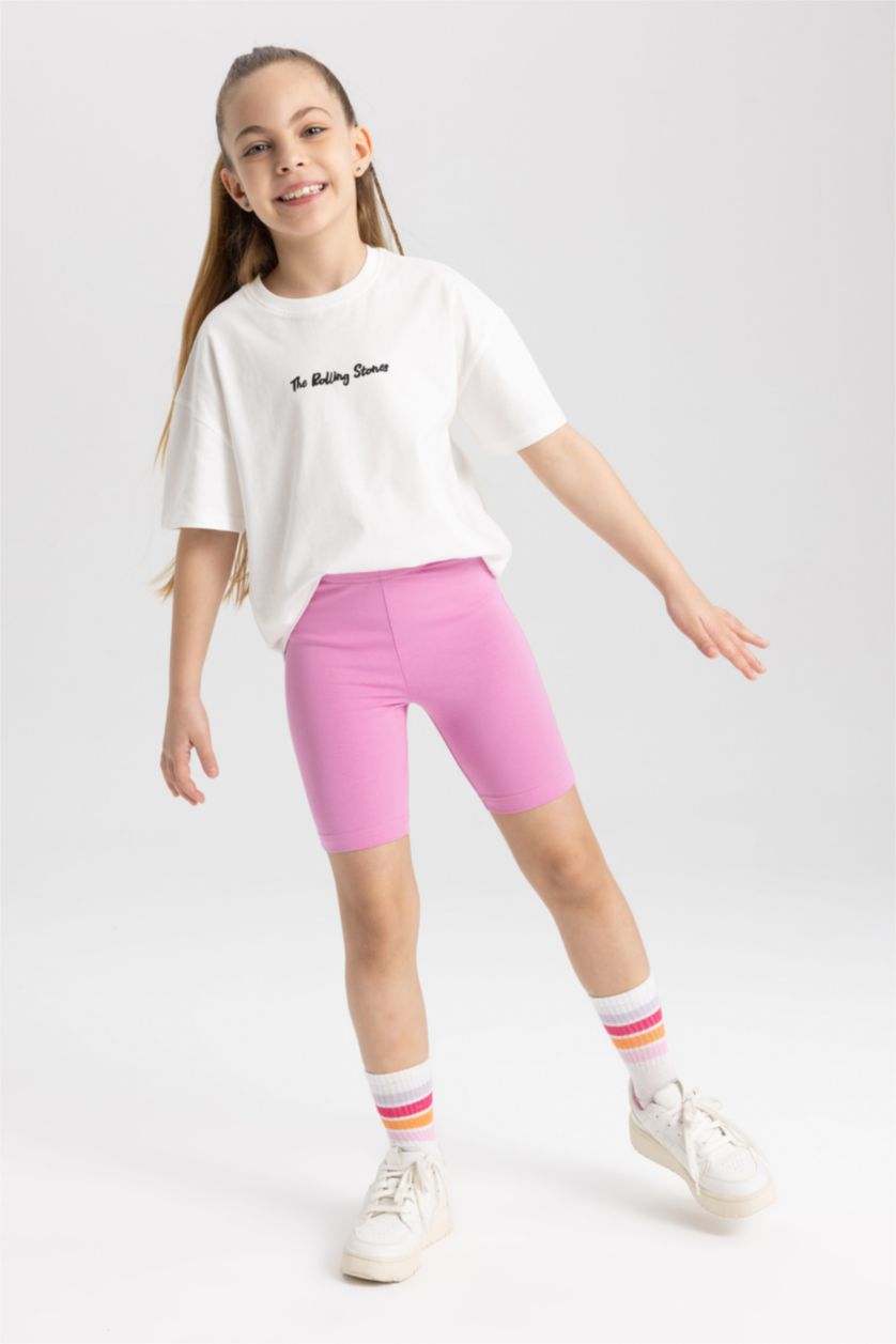 GIRLS & TEENS Pink Girl Biker Short Leggings