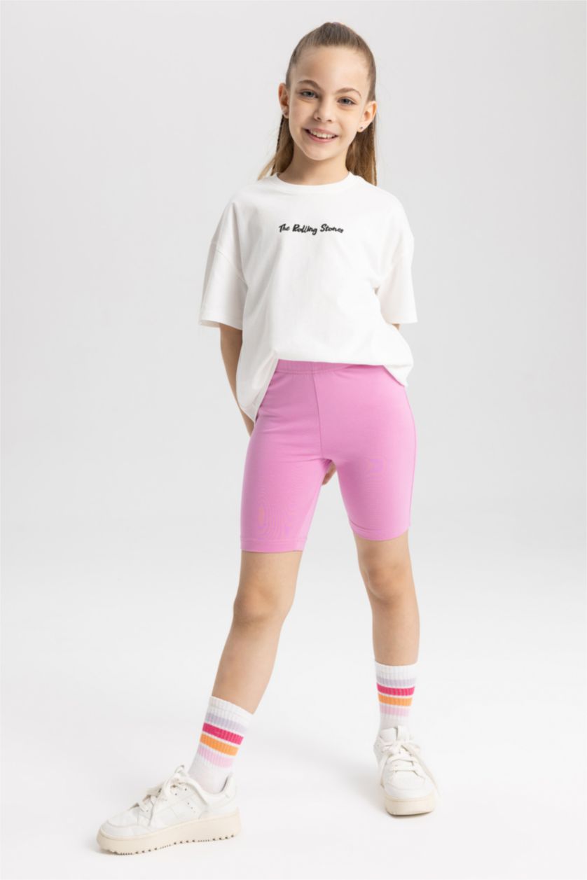 GIRLS & TEENS Pink Girl Biker Short Leggings