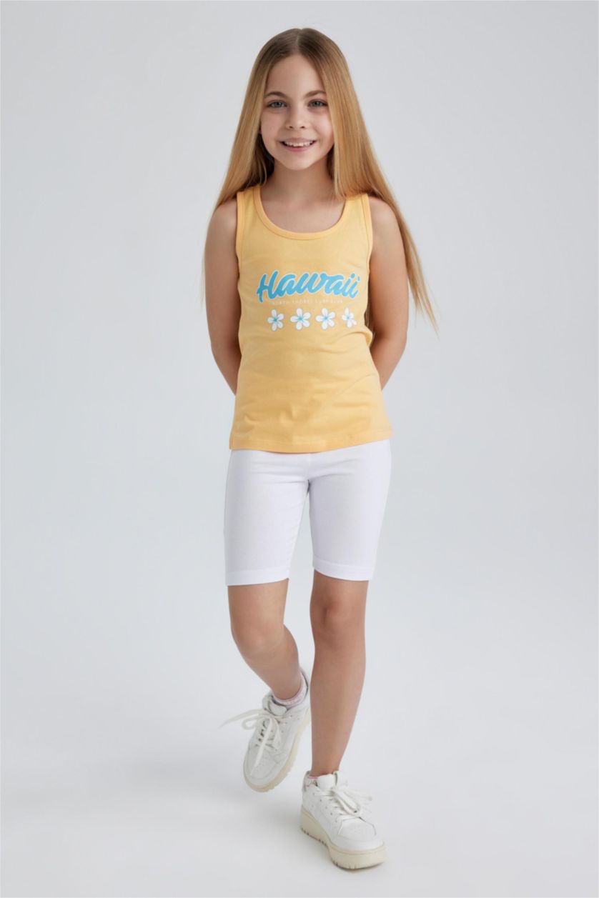 GIRLS & TEENS White Girl Biker Short Leggings