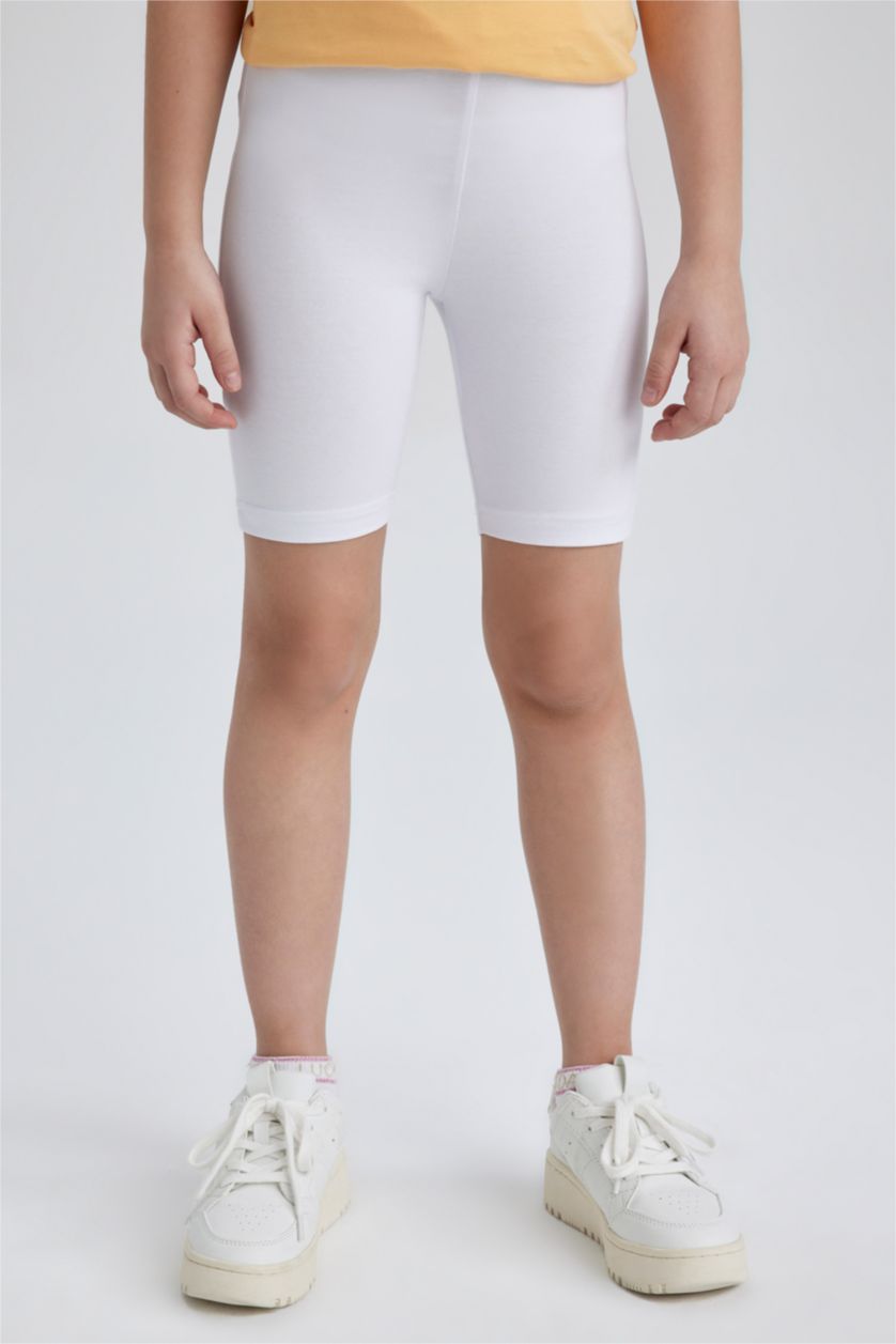 GIRLS & TEENS White Girl Biker Short Leggings