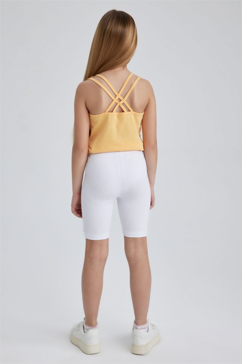 GIRLS & TEENS White Girl Biker Short Leggings