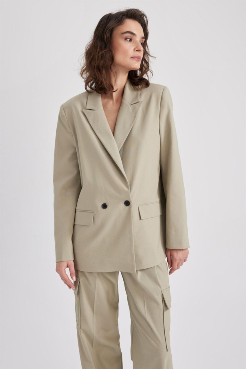 WOMAN Light Khaki Loose Fit Blazer
