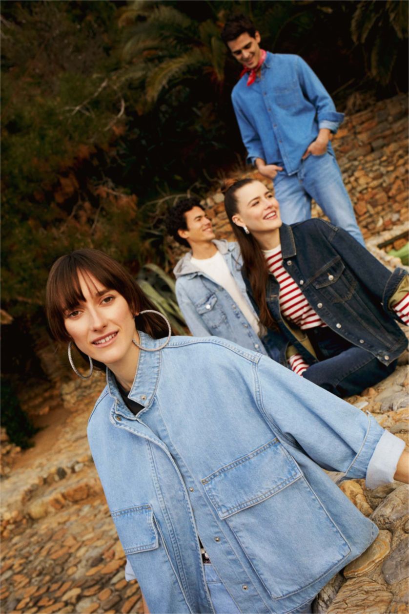 Kadın Açık Mavi Kargo Fit Jean %100 Pamuk Ceket