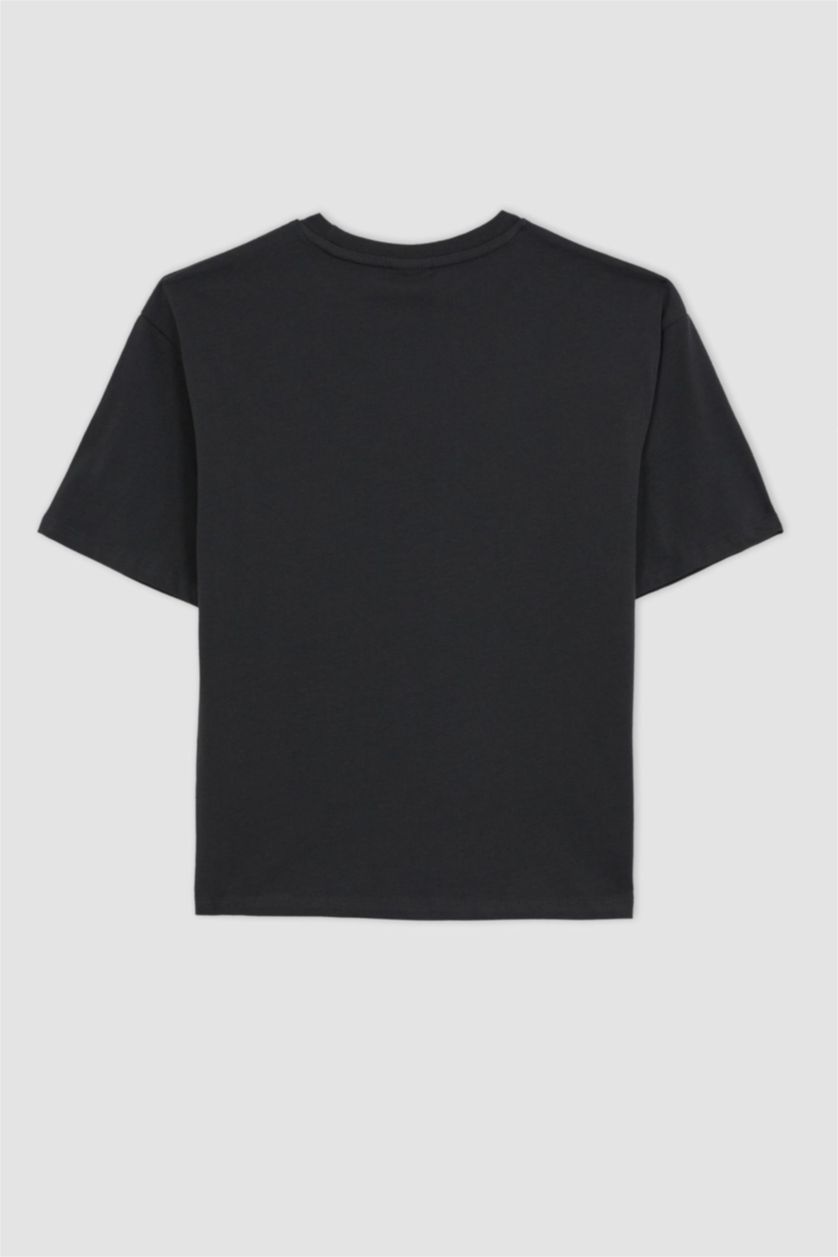 BOYS & TEENS Anthracite تيشيرت نص كم اوفر سايز