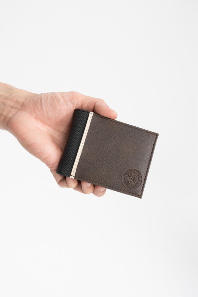 رجال بني محفظة جلد صناعي