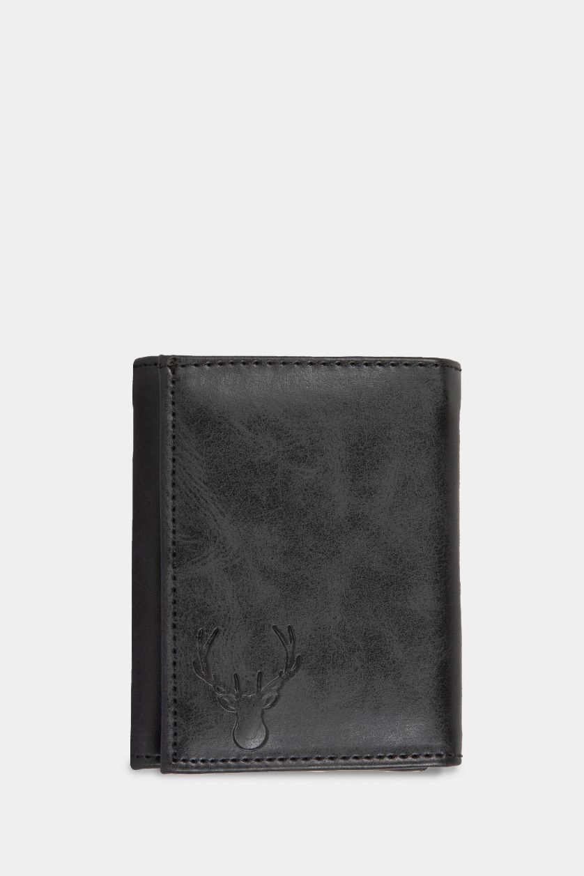 Man Black Men Faux Leather Wallet