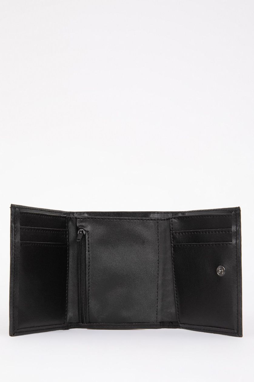Man Black Men Faux Leather Wallet