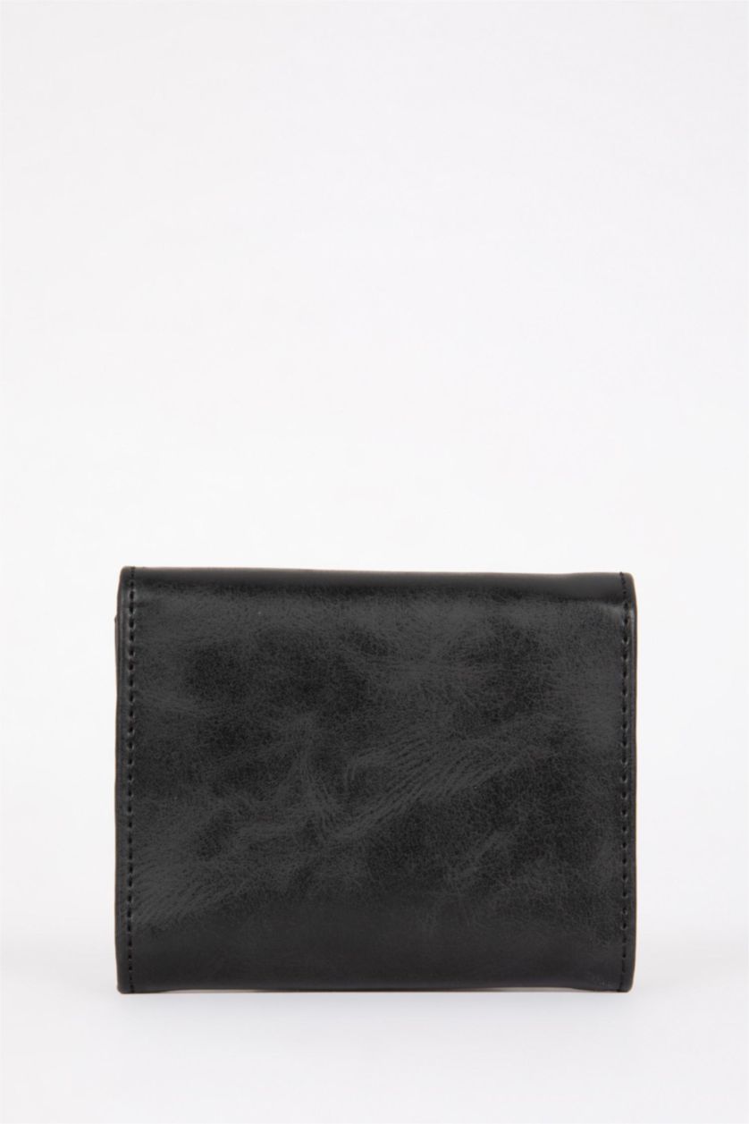Man Black Men Faux Leather Wallet