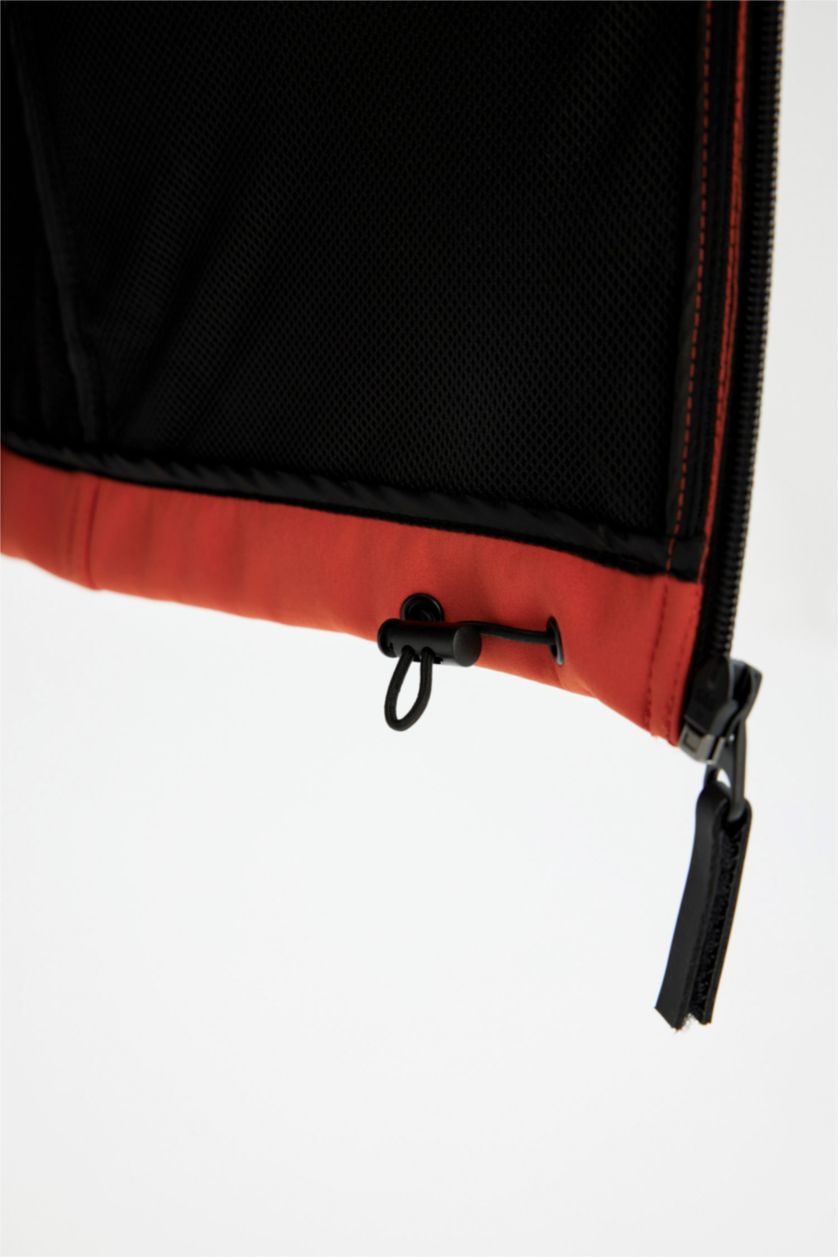 Erkek Turuncu Su İtici Fermuarlı Mont