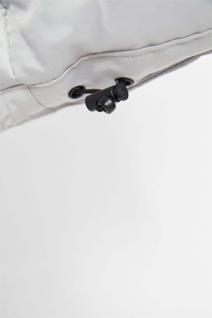 Man Light Grey DeFactoFit Water Repellent Regular Fit Long Puffer Jacket