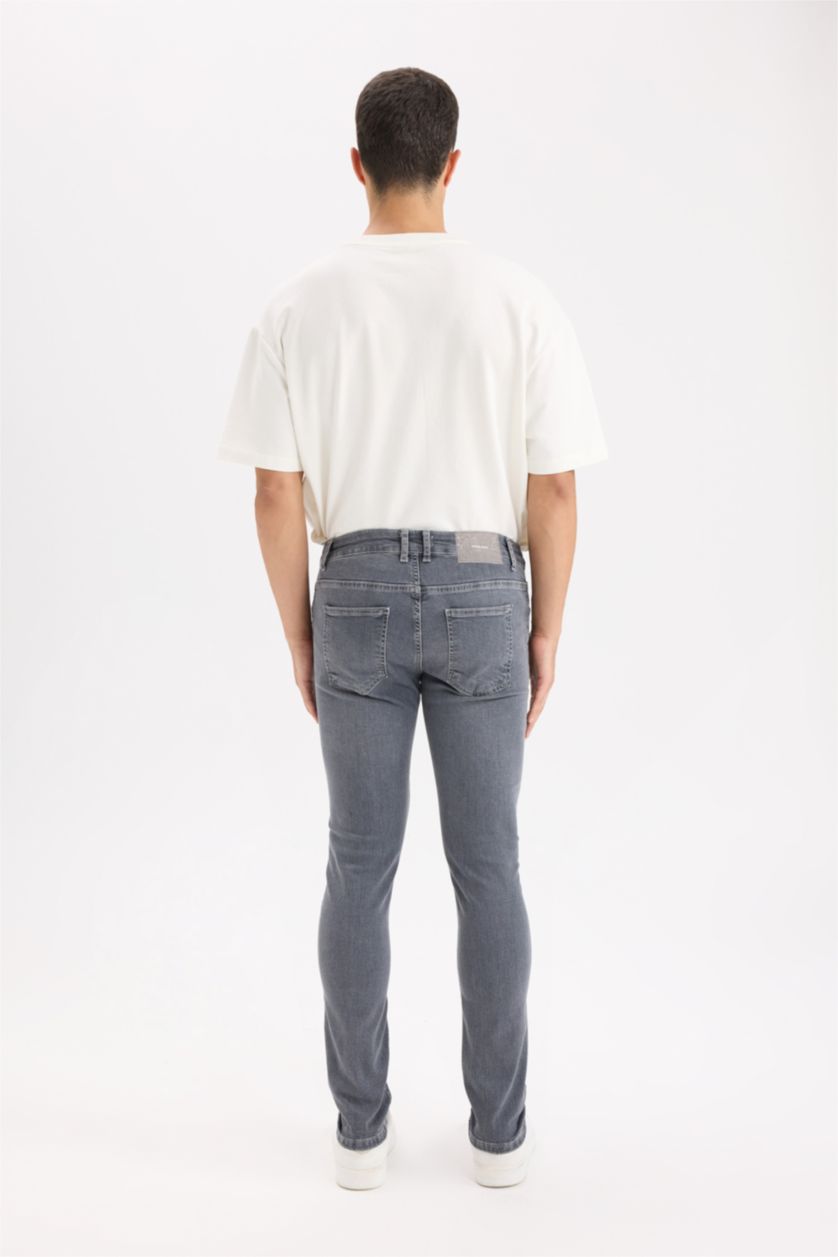 رجالي رمادي بنطلون جينز كارلو سكيني فيت بخصر عادي