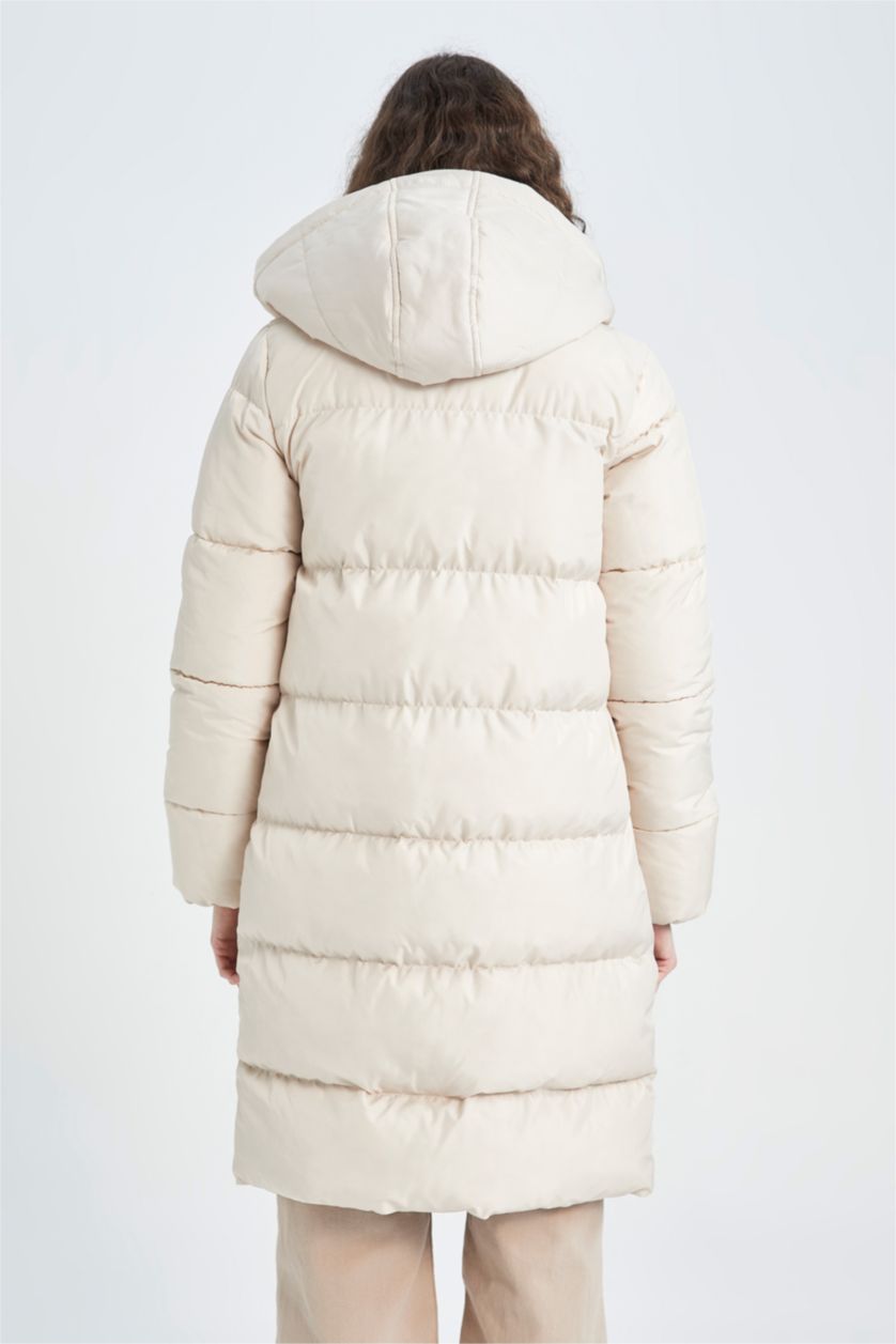 Kadın Kum Isı Yalıtımlı Su Geçirmez Kapüşonlu Kalın Parka Mont