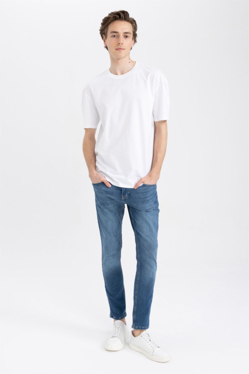 رجال أزرق بنطلون جينز كارلو سليم فيت