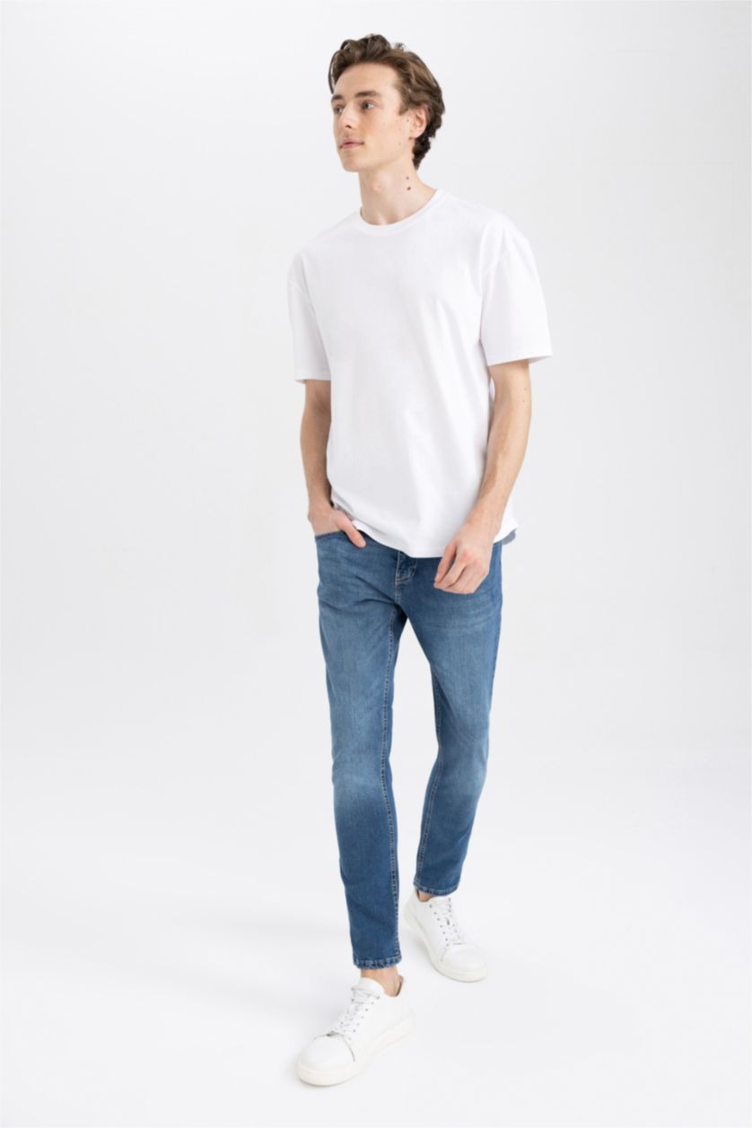 رجال أزرق بنطلون جينز كارلو سليم فيت