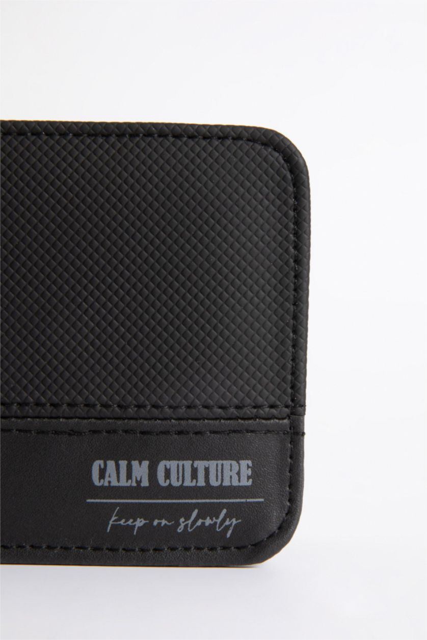 Man Black Men Faux Leather Wallet