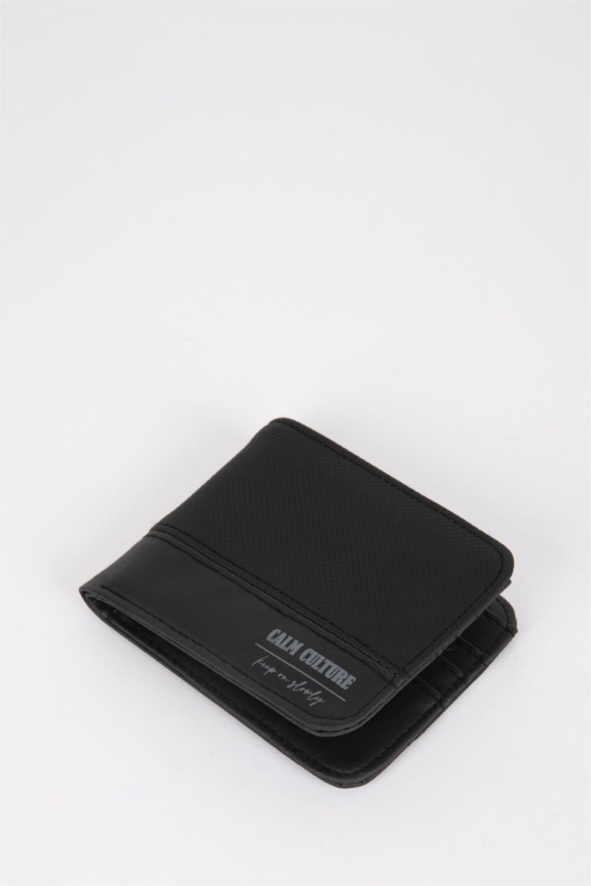 Man Black Men Faux Leather Wallet