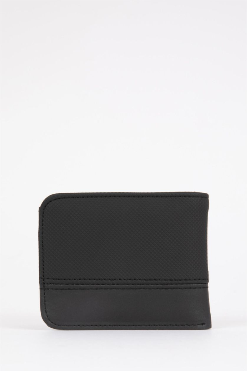 Man Black Men Faux Leather Wallet
