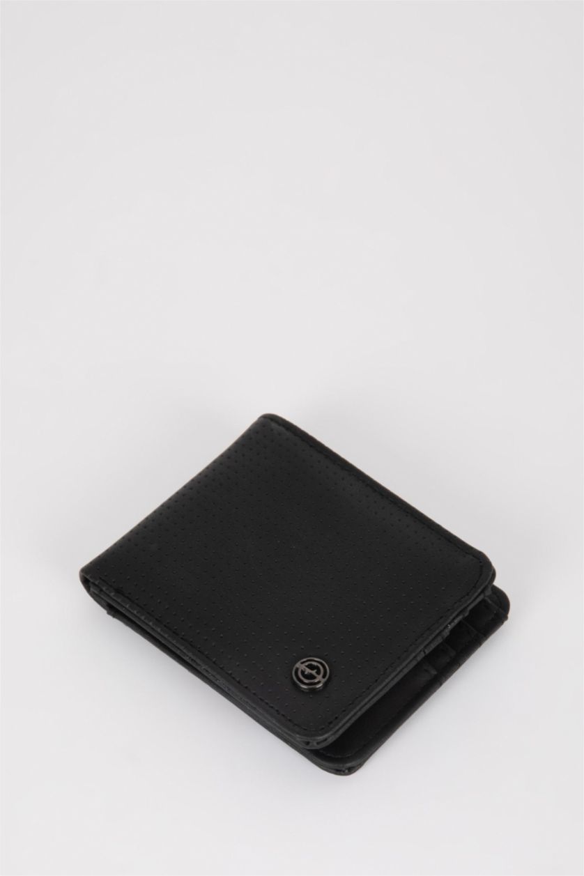 Man Black Men Faux Leather Wallet