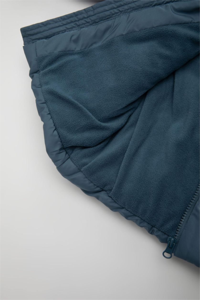 BABY BOY Light Indigo Baby Boy Hooded Fleece Lined Puffer Jacket