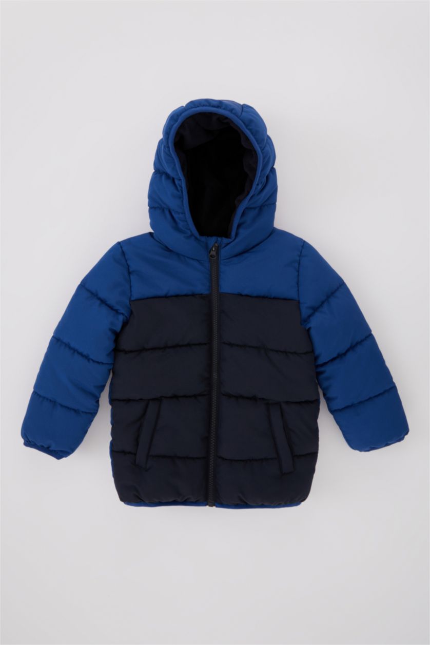 BABY BOY Sax Baby Boy Fleece Lined Puffer Jacket