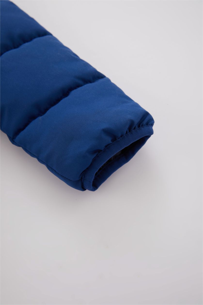 BABY BOY Sax Baby Boy Fleece Lined Puffer Jacket