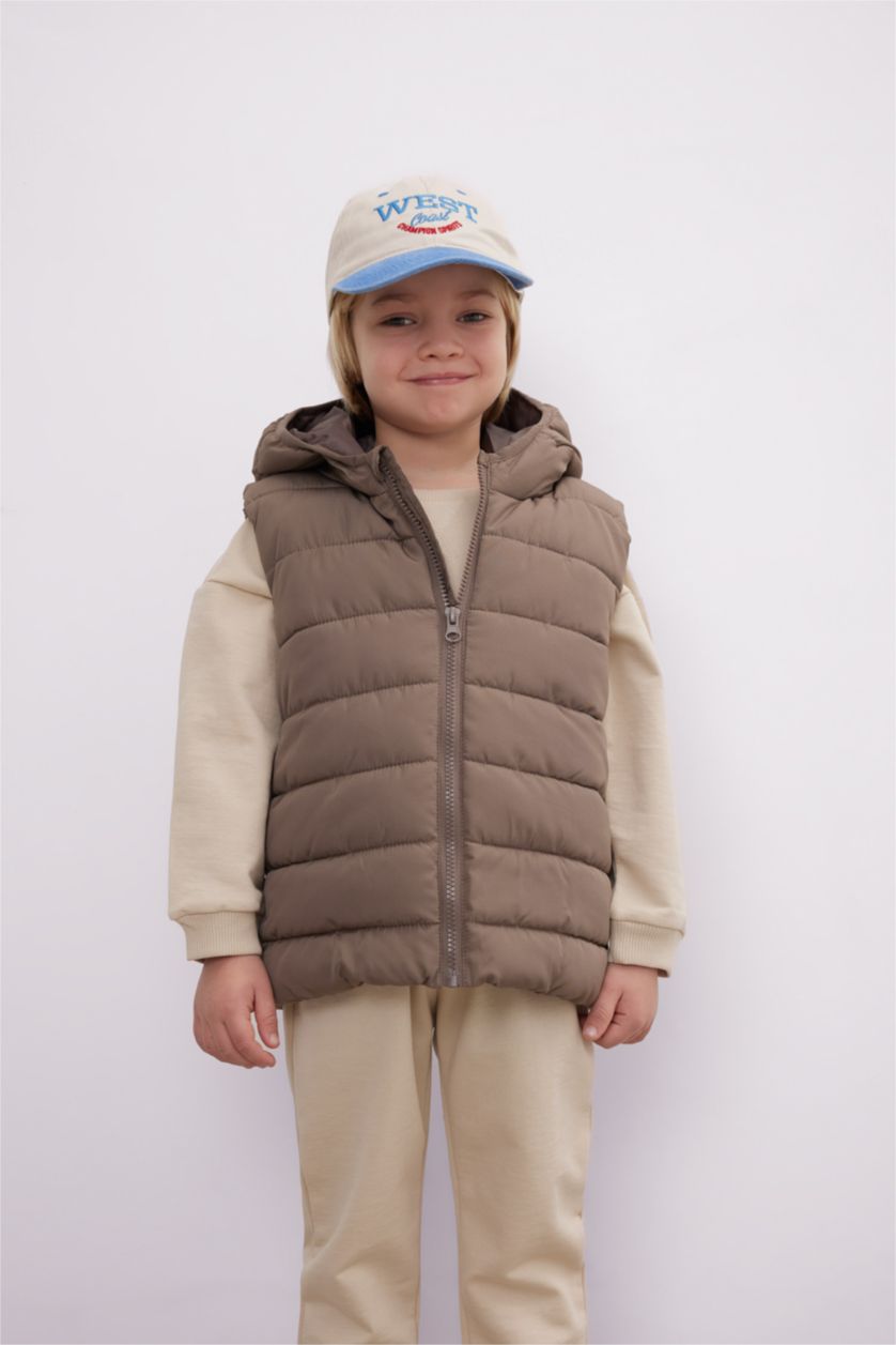 Erkek Bebek Vizon Su Geçirmez Düğmeli Şişme Yelek Erkek Bebek