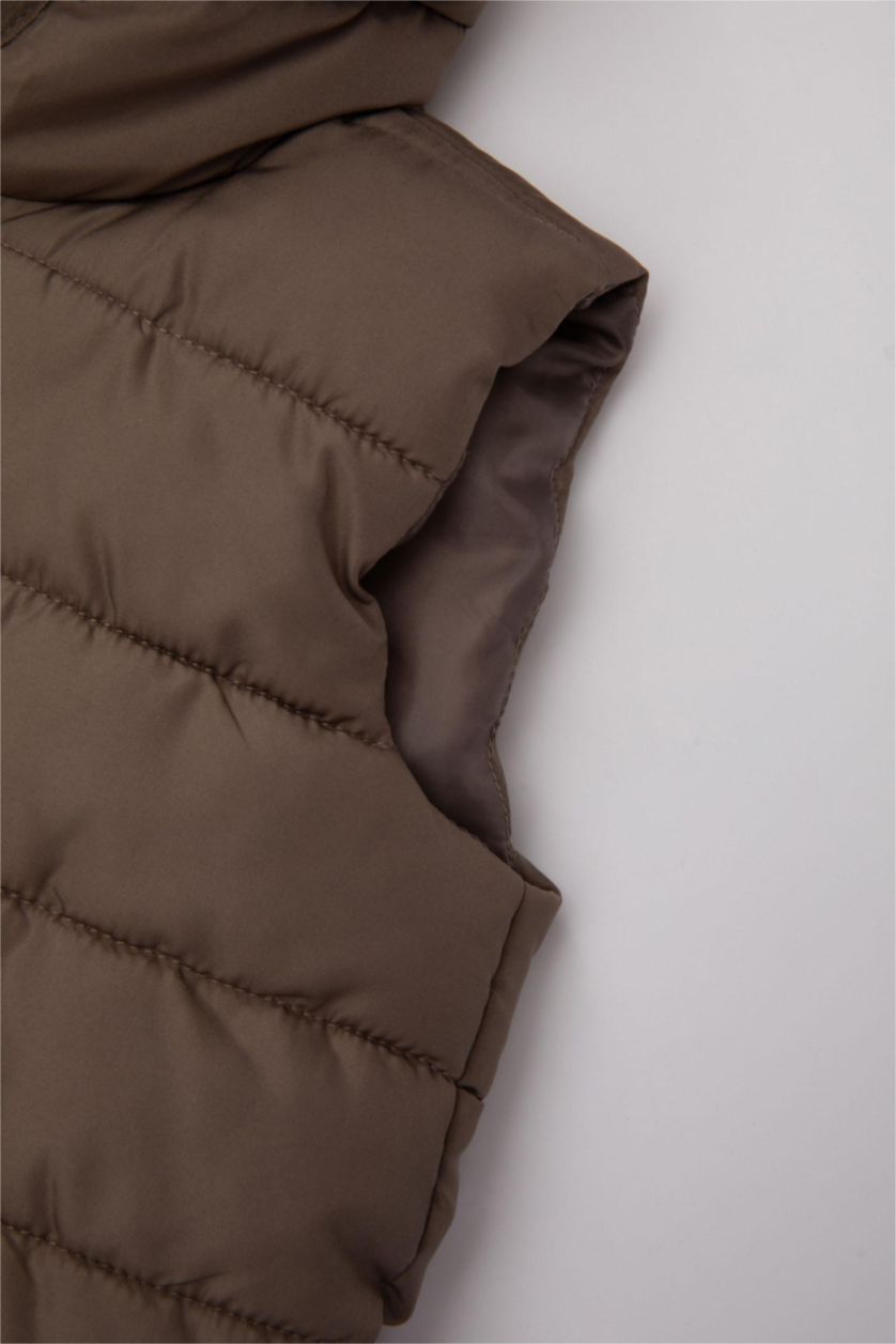 Erkek Bebek Vizon Su Geçirmez Düğmeli Şişme Yelek Erkek Bebek