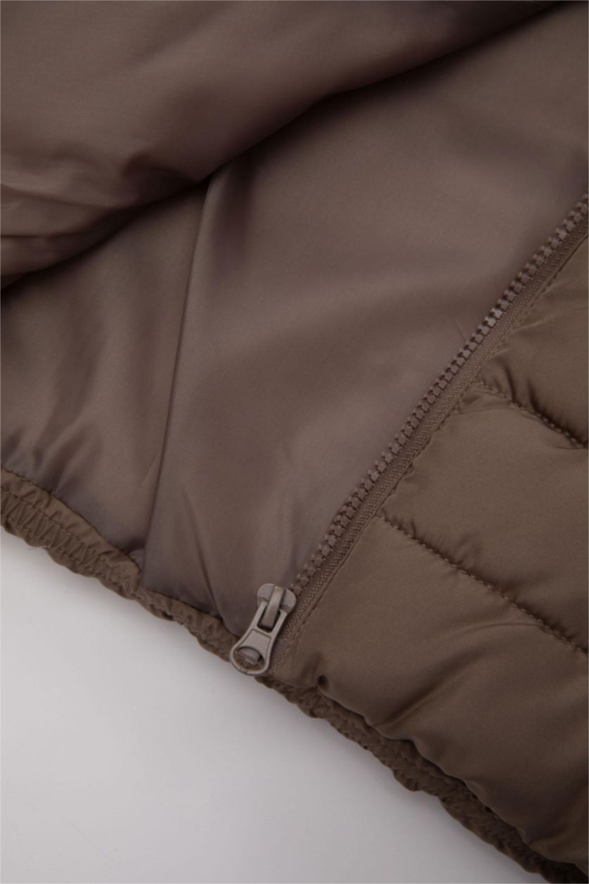 Erkek Bebek Vizon Su Geçirmez Düğmeli Şişme Yelek Erkek Bebek