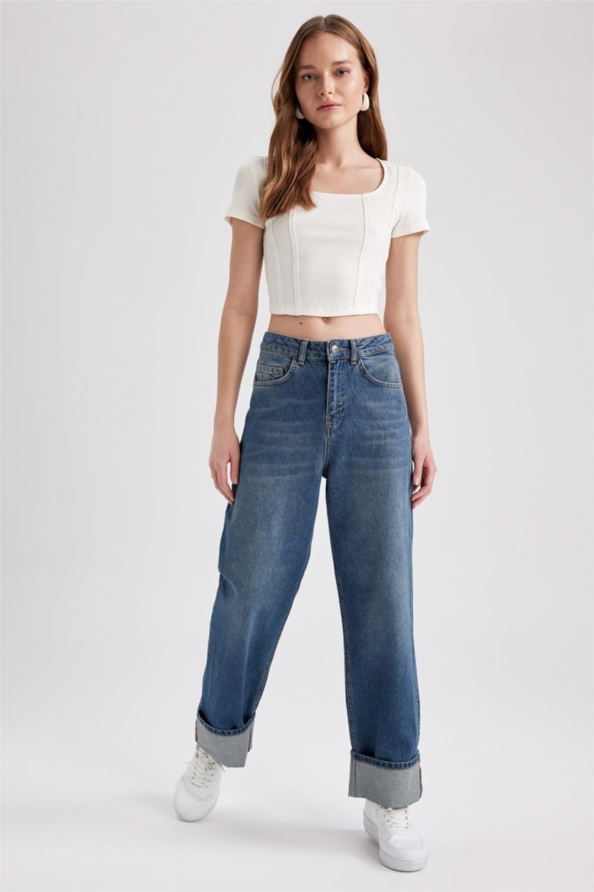 FEMME Bleu High Waist Relax Fit Trousers