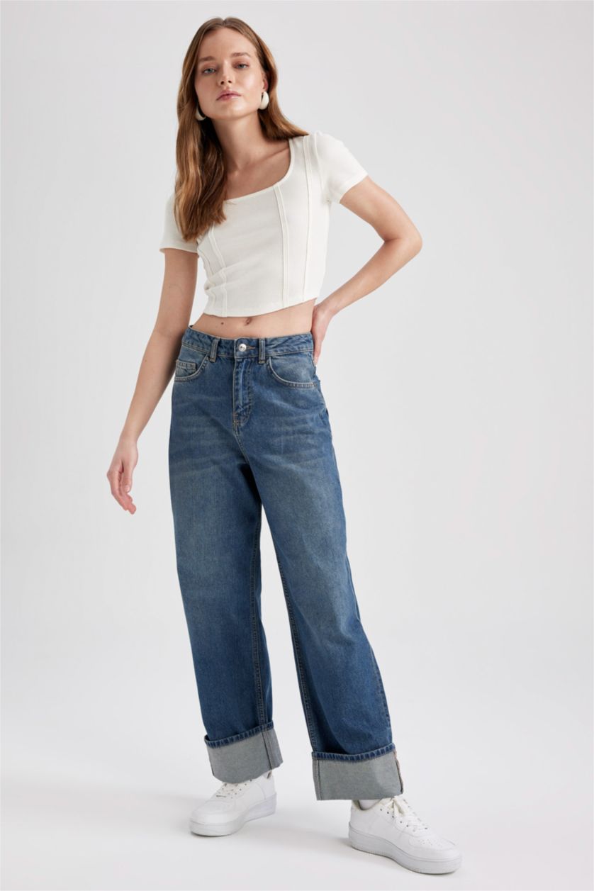 FEMME Bleu High Waist Relax Fit Trousers