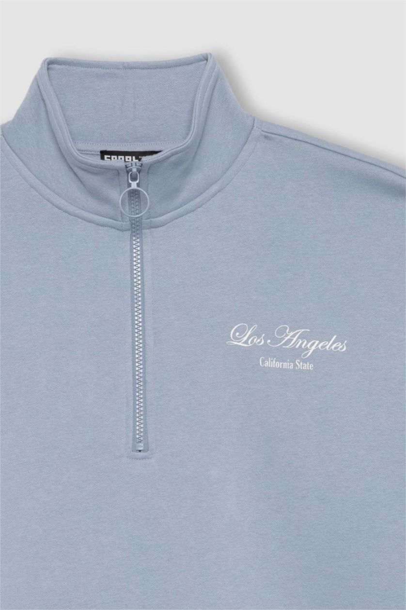 FEMME BLEU Clair Tissu Sweat Épais Coupe Oversize